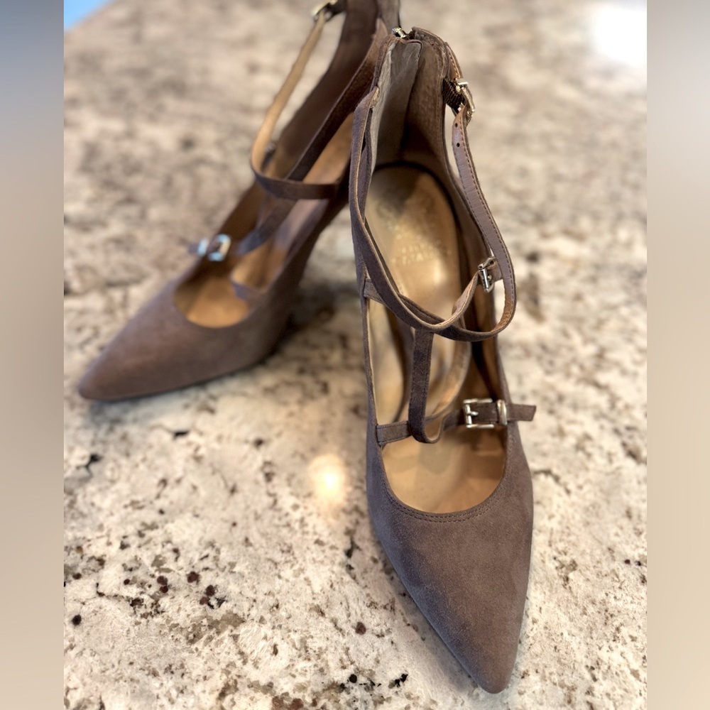 Vince Camuto Gray Suede Stiletto Heels